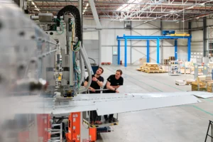 4JET laser system processing an aircraft wing