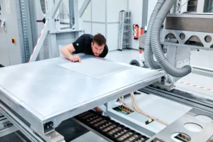 4JET engineer inspecting an aircraft panel